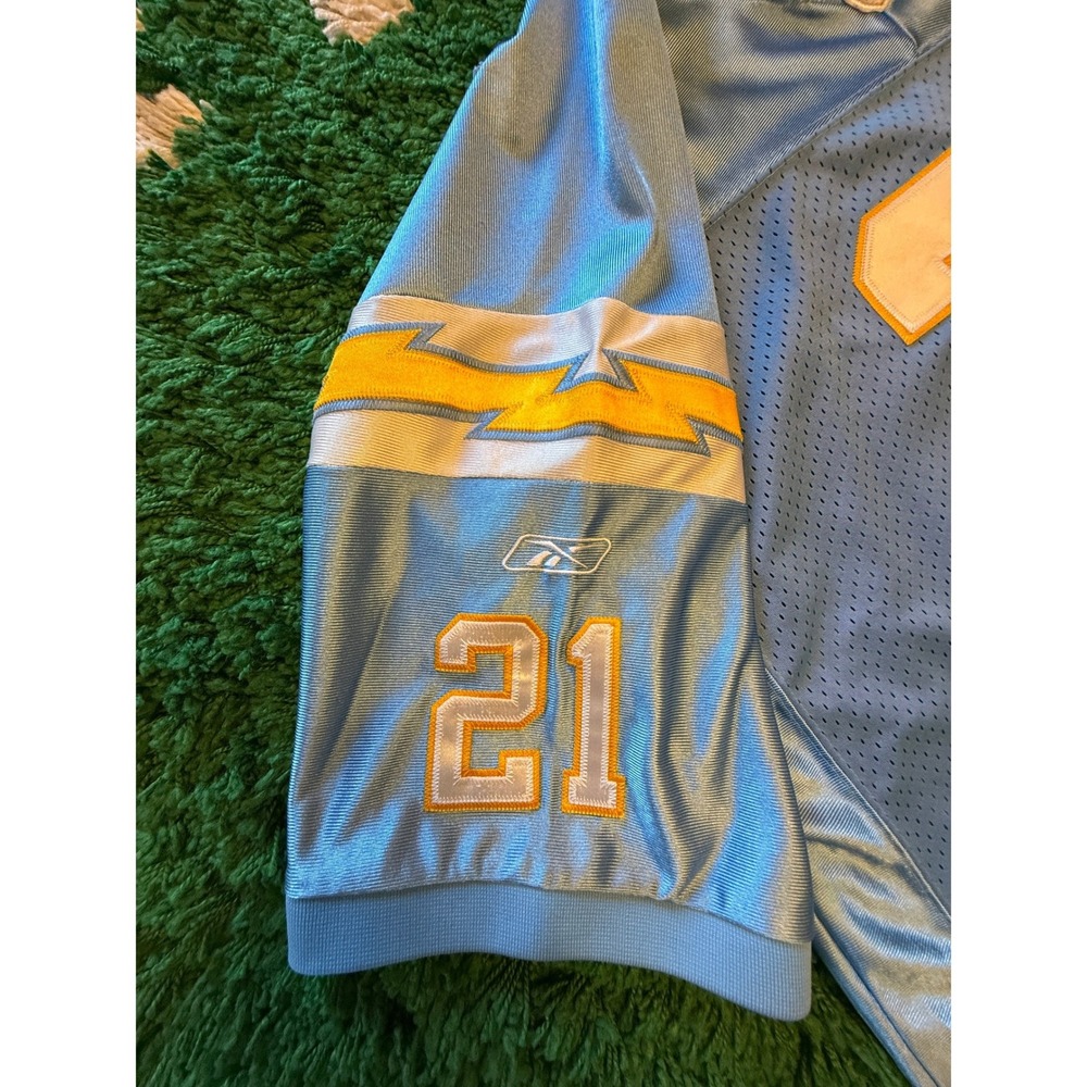 Reebok NFL Jersey Mens‎ 56 Blue Good Tomlinson 21 Chargers Powder Blue On Field - Picture 10 of 11